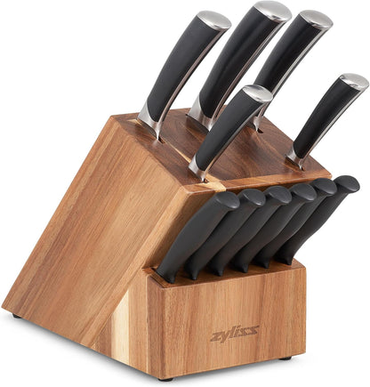 Comfort Pro Chef's Knife - Ice Hardened Stainless Steel Kitchen Knife - Tarnish-Free and Rust-Resistant Kitchen Cutlery - Black/Stainless Steel - 8 inches