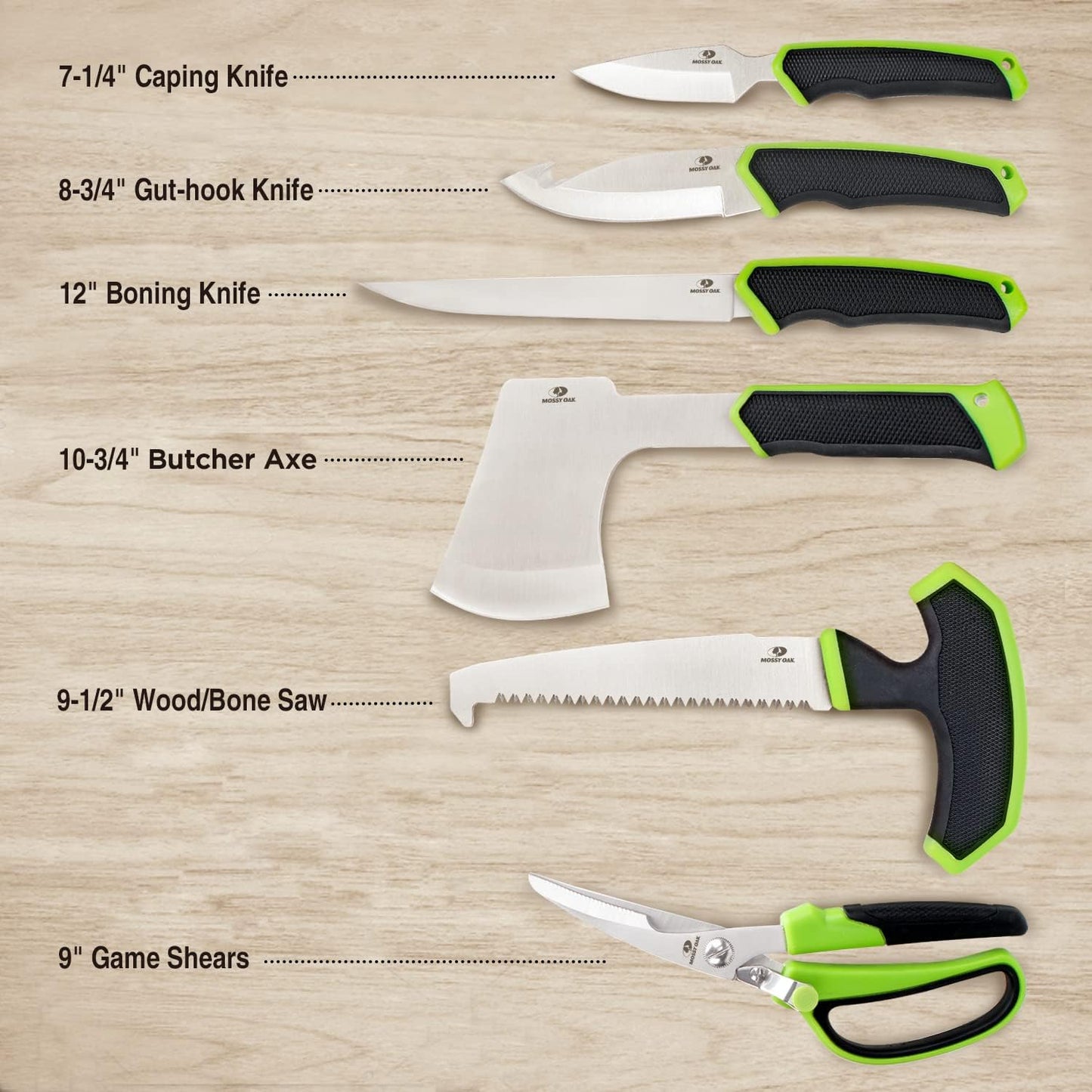 Hunting Field Dressing Kit - 10 Piece Portable Butcher Game Processing Set with Storage Case, for Deer Hunting, Fishing, Camping, Survival