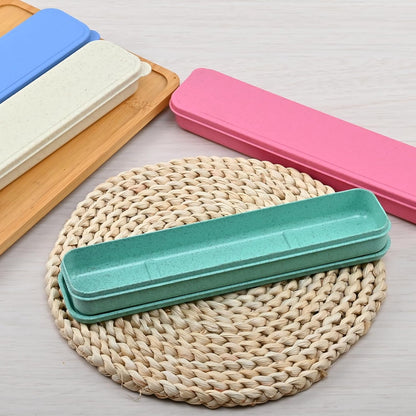 Travel Cutlery Case Portable Utensil Holder Large Travel Silverware Case Flatware Storage Box Camping Utensils Cutlery Cases for Fork Spoon Chopsticks Lunch Box, 9.6 x 2.1 inches (Multi)