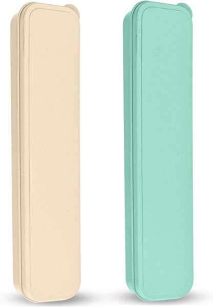 Travel Cutlery Case Portable Utensil Holder Large Travel Silverware Case Flatware Storage Box Camping Utensils Cutlery Cases for Fork Spoon Chopsticks Lunch Box, 9.6 x 2.1 inches (Multi)