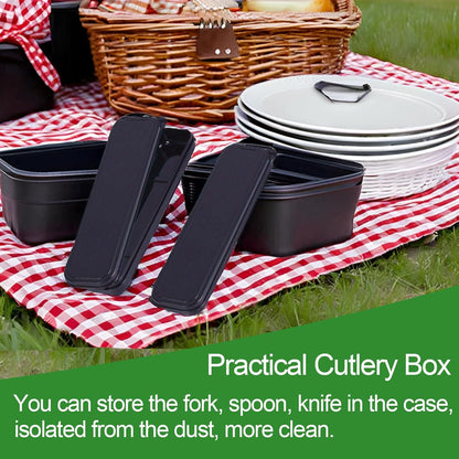 Travel Cutlery Case Portable Utensil Holder Large Travel Silverware Case Flatware Storage Box Camping Utensils Cutlery Cases for Fork Spoon Chopsticks Lunch Box, 9.6 x 2.1 inches (Multi)