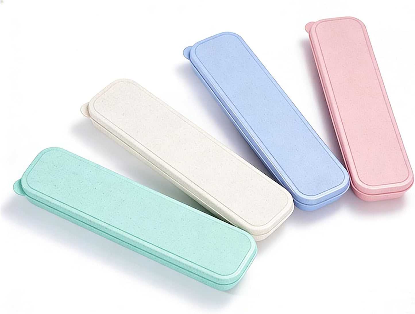 Travel Cutlery Case Portable Utensil Holder Large Travel Silverware Case Flatware Storage Box Camping Utensils Cutlery Cases for Fork Spoon Chopsticks Lunch Box, 9.6 x 2.1 inches (Multi)