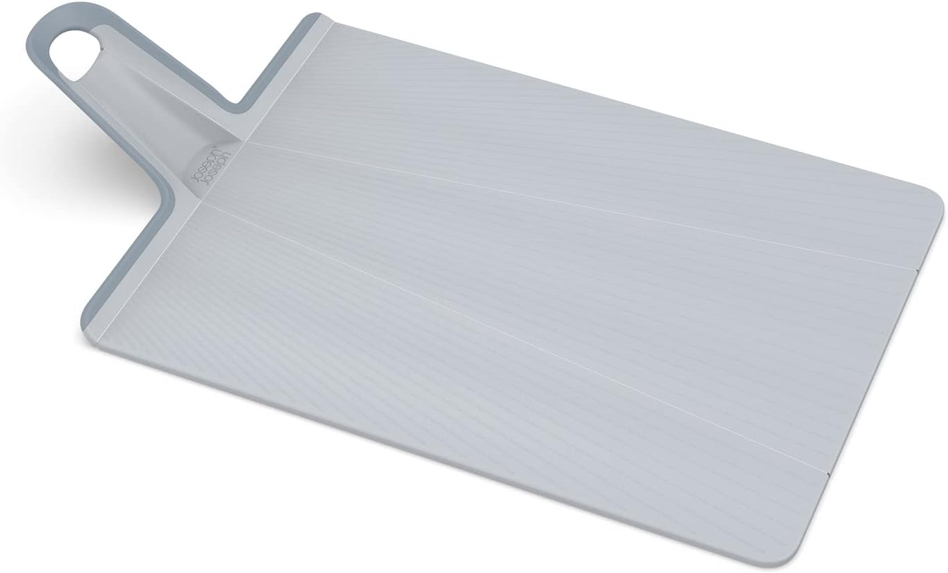 Chop2Pot Plus Foldable Plastic Cutting Boards, Easy Grip Handle, Non Slip Feet, Blue
