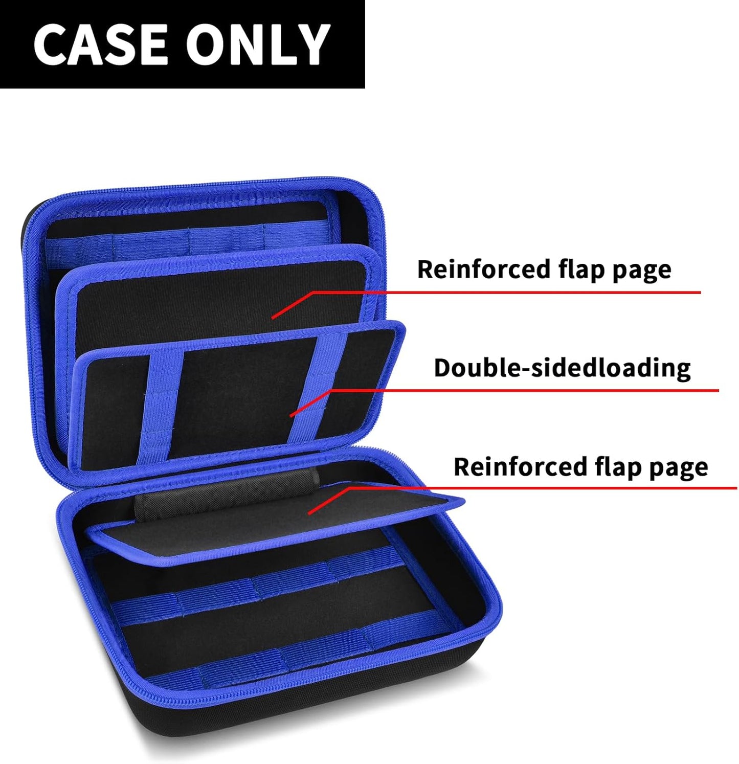 ANKHOH Knife Collection Storage Case, 32-Slot Folding Knife Organizer | Hard EVA shell, four-layer layout and elastic bands keep folding knives separated for home or travel, Black, Case Only