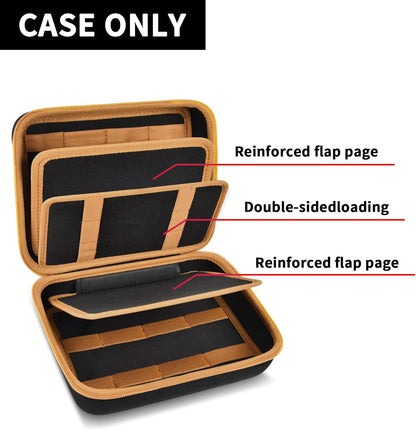 ANKHOH Knife Collection Storage Case, 32-Slot Folding Knife Organizer | Hard EVA shell, four-layer layout and elastic bands keep folding knives separated for home or travel, Black, Case Only
