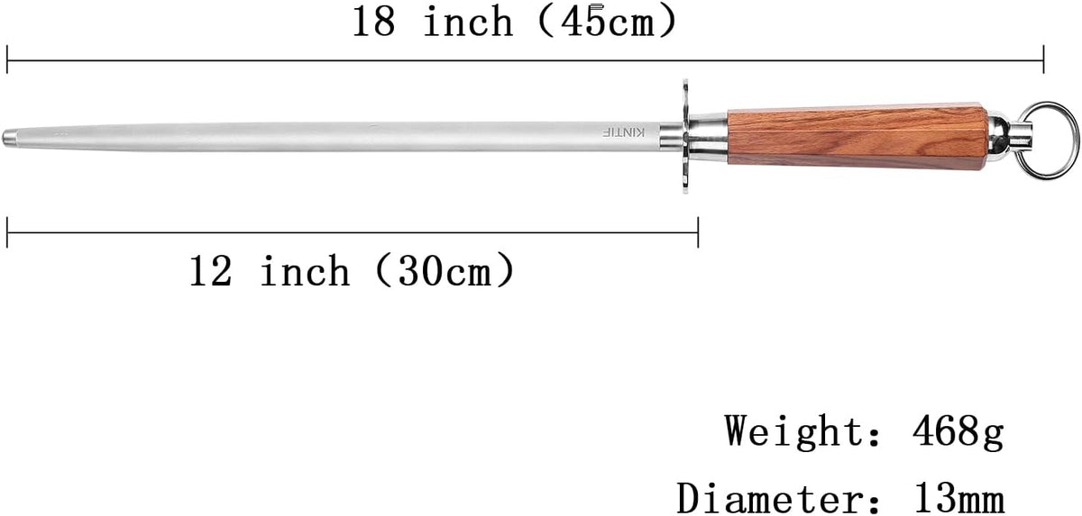 Sharpening Steel 12 inch Professional Honing Rod Knife Sharpener, Fine Lines, High hardness, Knife Honing Steel Knife steel
