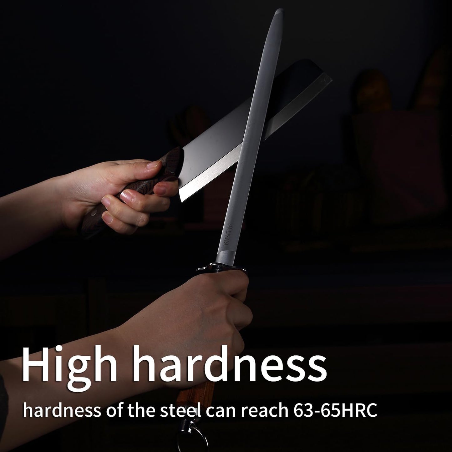 Sharpening Steel 12 inch Professional Honing Rod Knife Sharpener, Fine Lines, High hardness, Knife Honing Steel Knife steel