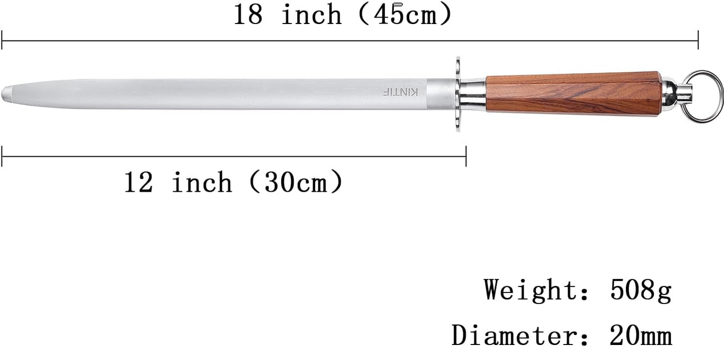 Sharpening Steel 12 inch Professional Honing Rod Knife Sharpener, Fine Lines, High hardness, Knife Honing Steel Knife steel