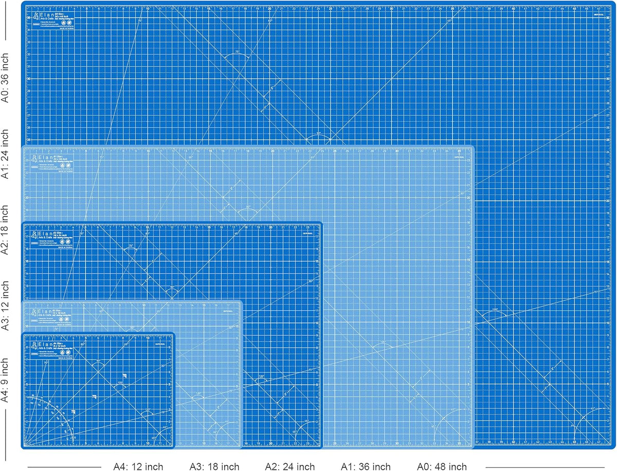 Cutting Mat A4 Blue, Self Healing Cutting Mat 9x12 Inch, 5-Ply Craft Board Blue, Hobby Board for Crafts 9x12 Inch