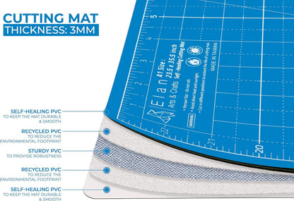 Cutting Mat A4 Blue, Self Healing Cutting Mat 9x12 Inch, 5-Ply Craft Board Blue, Hobby Board for Crafts 9x12 Inch