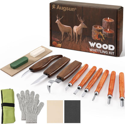 Wood Carving Knife Set, 20 PCS Wood Carving Kit Carbon Steel Wood Hand Carving Tool for DIY Sculpture Carpenter Experts Beginners