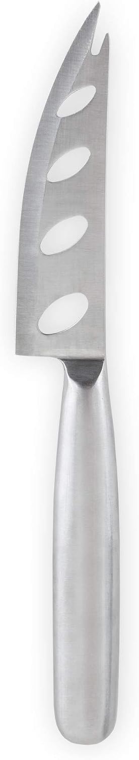 Silver Perforated Stainless Steel Cheese Knife for Game Night Dinner BBQ Party, Charcuterie Boards Accessories, Home Kitchen Essentials, Set of 1
