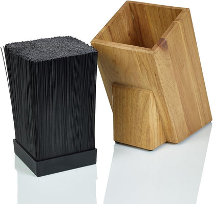 Dice Knife Block, Light Oak Woodgrain