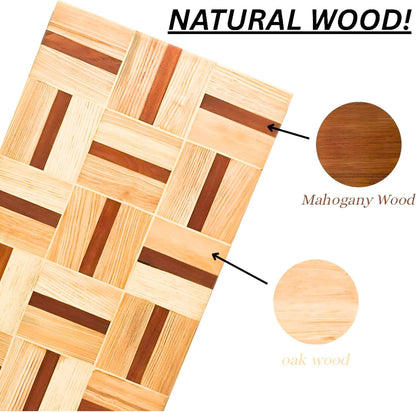 Walnut Oak Rosewood End Grain Cutting Board - 14x16 Large Wooden Butcher Block with Juice Grooves, Non-Slip Feet & Built-in Compartments - Reversible Board for Kitchen Decor & Charcuterie