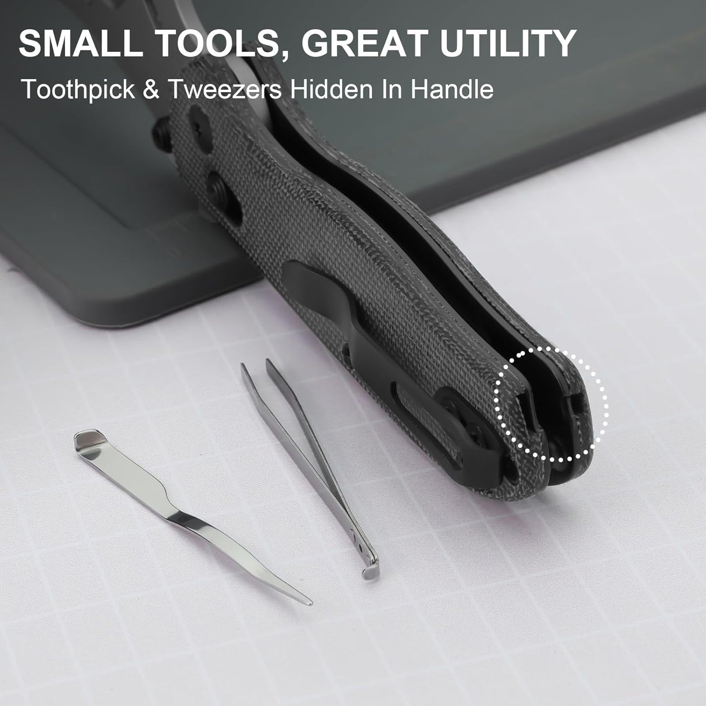 Uti Bear(Dual-screw) Folding Utility Knife, Clutch Lock Box Cutter | EDC Pocket knife with 5PCS Razor Blades, Pocket Knives with Pocket Clip for Men Women V3619JA3