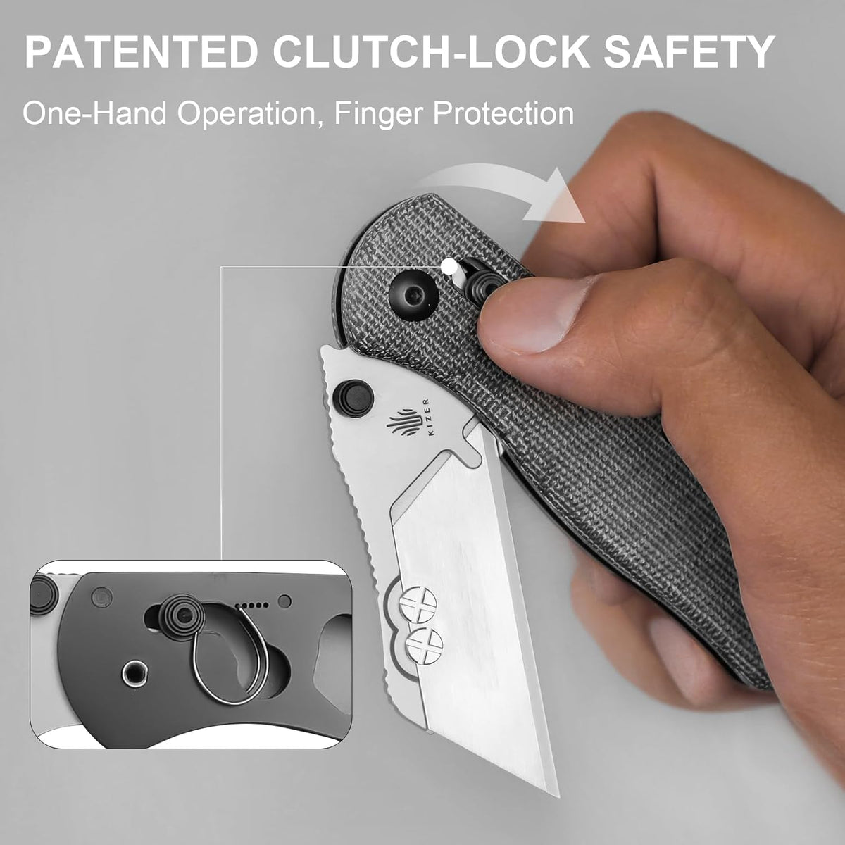 Uti Bear(Dual-screw) Folding Utility Knife, Clutch Lock Box Cutter | EDC Pocket knife with 5PCS Razor Blades, Pocket Knives with Pocket Clip for Men Women V3619JA3