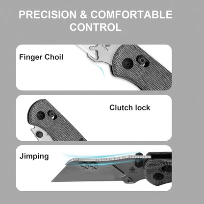 Uti Bear(Dual-screw) Folding Utility Knife, Clutch Lock Box Cutter | EDC Pocket knife with 5PCS Razor Blades, Pocket Knives with Pocket Clip for Men Women V3619JA3
