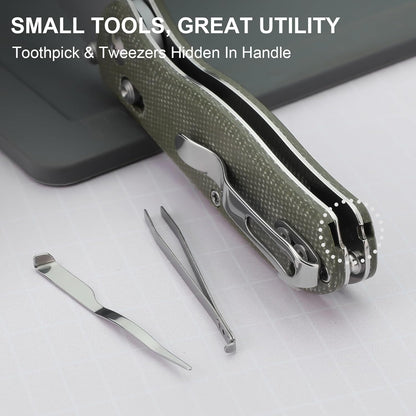 Uti Bear(Dual-screw) Folding Utility Knife, Clutch Lock Box Cutter | EDC Pocket knife with 5PCS Razor Blades, Pocket Knives with Pocket Clip for Men Women V3619JA3