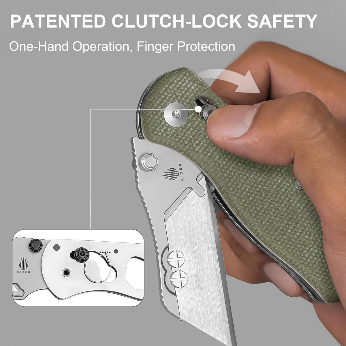 Uti Bear(Dual-screw) Folding Utility Knife, Clutch Lock Box Cutter | EDC Pocket knife with 5PCS Razor Blades, Pocket Knives with Pocket Clip for Men Women V3619JA3