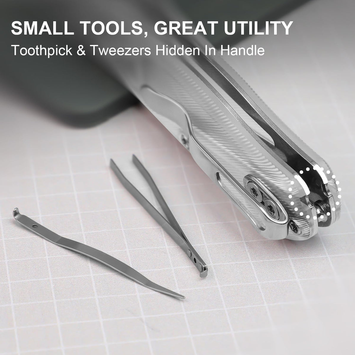 Uti Bear(Dual-screw) Folding Utility Knife, Clutch Lock Box Cutter | EDC Pocket knife with 5PCS Razor Blades, Pocket Knives with Pocket Clip for Men Women V3619JA3