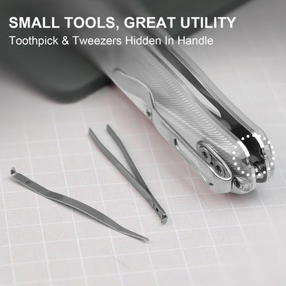 Uti Bear(Dual-screw) Folding Utility Knife, Clutch Lock Box Cutter | EDC Pocket knife with 5PCS Razor Blades, Pocket Knives with Pocket Clip for Men Women V3619JA3