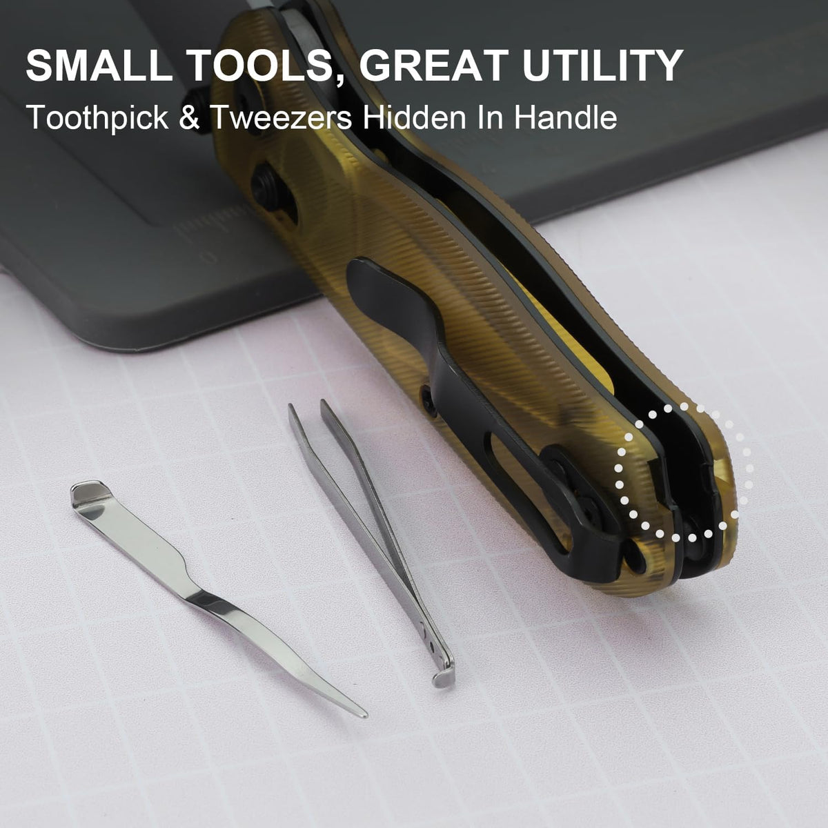 Uti Bear(Dual-screw) Folding Utility Knife, Clutch Lock Box Cutter | EDC Pocket knife with 5PCS Razor Blades, Pocket Knives with Pocket Clip for Men Women V3619JA3
