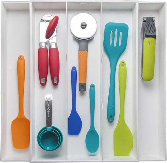 Expandable Silverware Drawer Organizer, Large Utensils | Fits big spoons and serving pieces easily, Adjusts to fit narrow or wide drawers, Great for everyday cutlery storage