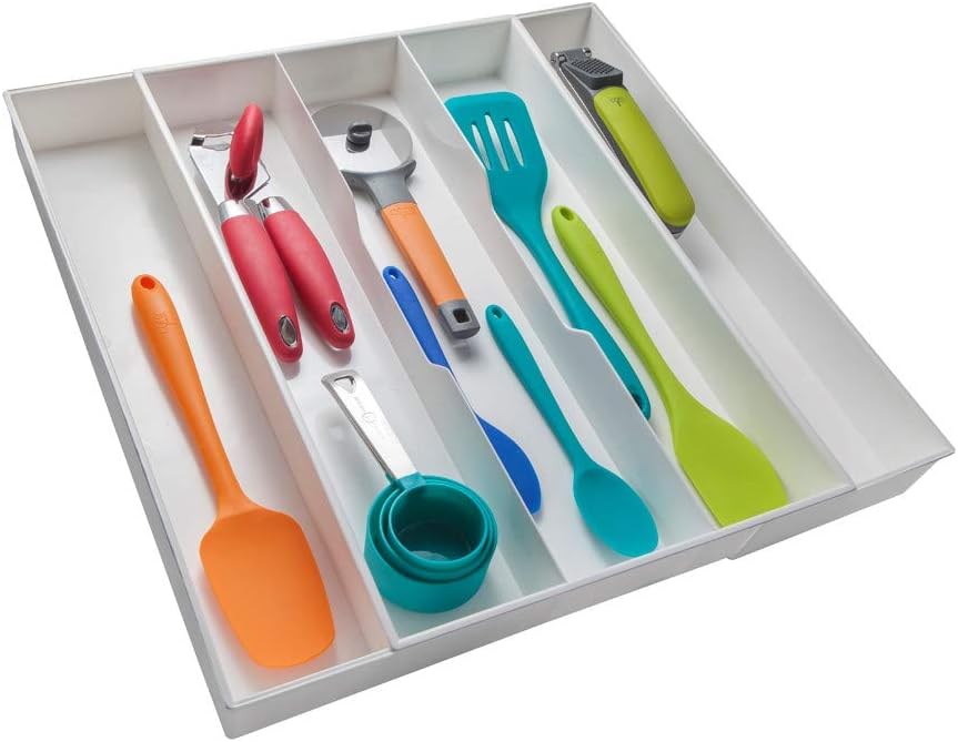 Expandable Silverware Drawer Organizer, Large Utensils | Fits big spoons and serving pieces easily, Adjusts to fit narrow or wide drawers, Great for everyday cutlery storage
