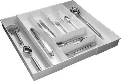 Expandable Silverware Drawer Organizer, Large Utensils | Fits big spoons and serving pieces easily, Adjusts to fit narrow or wide drawers, Great for everyday cutlery storage
