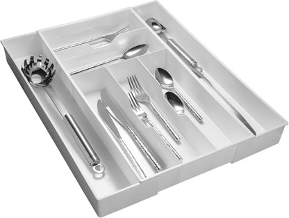 Expandable Silverware Drawer Organizer, Large Utensils | Fits big spoons and serving pieces easily, Adjusts to fit narrow or wide drawers, Great for everyday cutlery storage