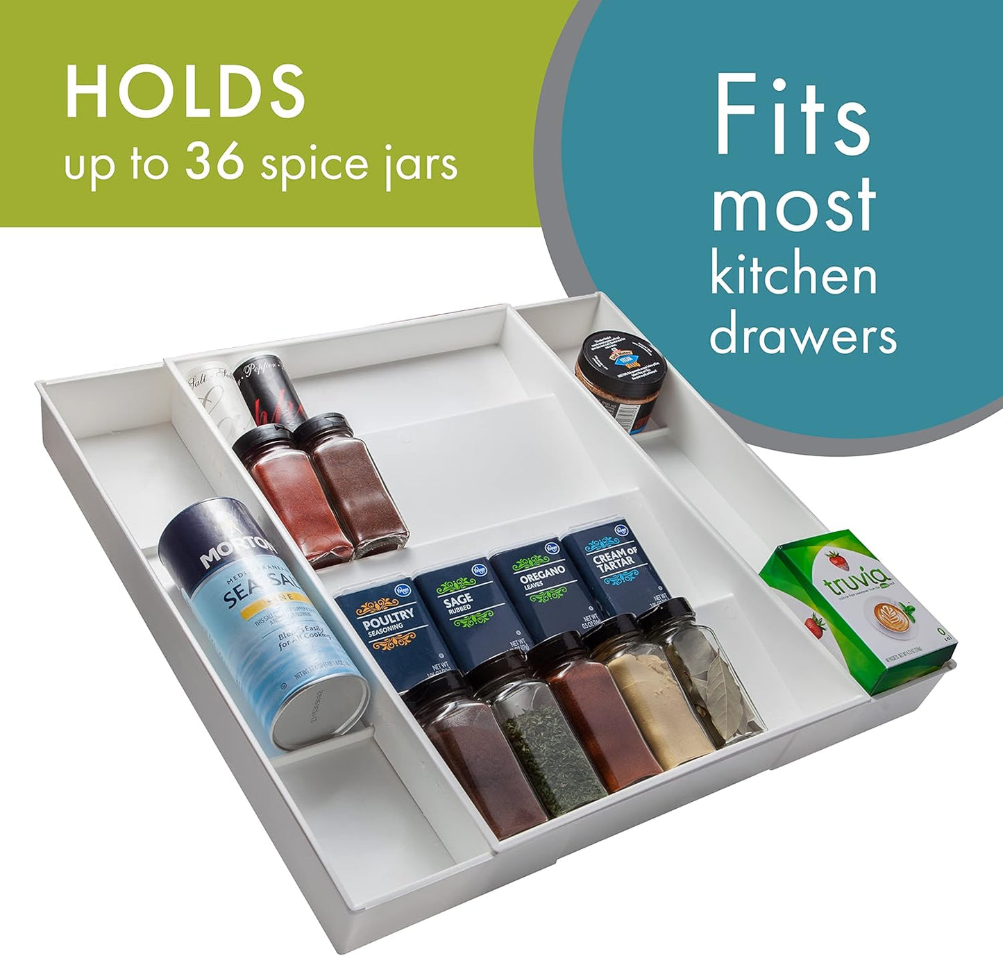 Expandable Silverware Drawer Organizer, Large Utensils | Fits big spoons and serving pieces easily, Adjusts to fit narrow or wide drawers, Great for everyday cutlery storage