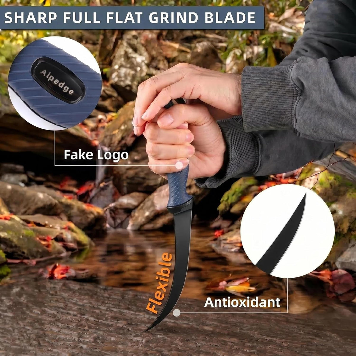 9 Inch Fishing Fillet Knife, Flexible Blade Filet Knifes for fish | German DIN 1.4116 Stainless Steel Blade, Non-Slip Handle, Fish Boning, with Protective Sheaths, Safety Buckle & Belt Clip