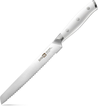 6 Inch Serrated Utility Knife, Bread and Tomato Knife(Black) | High Carbon German Steel, Full Tang, Ultra-Sharp Serrated, Rust-Resistant, Ergonomic ABS Handle, Versatile Usage, Clean Cut