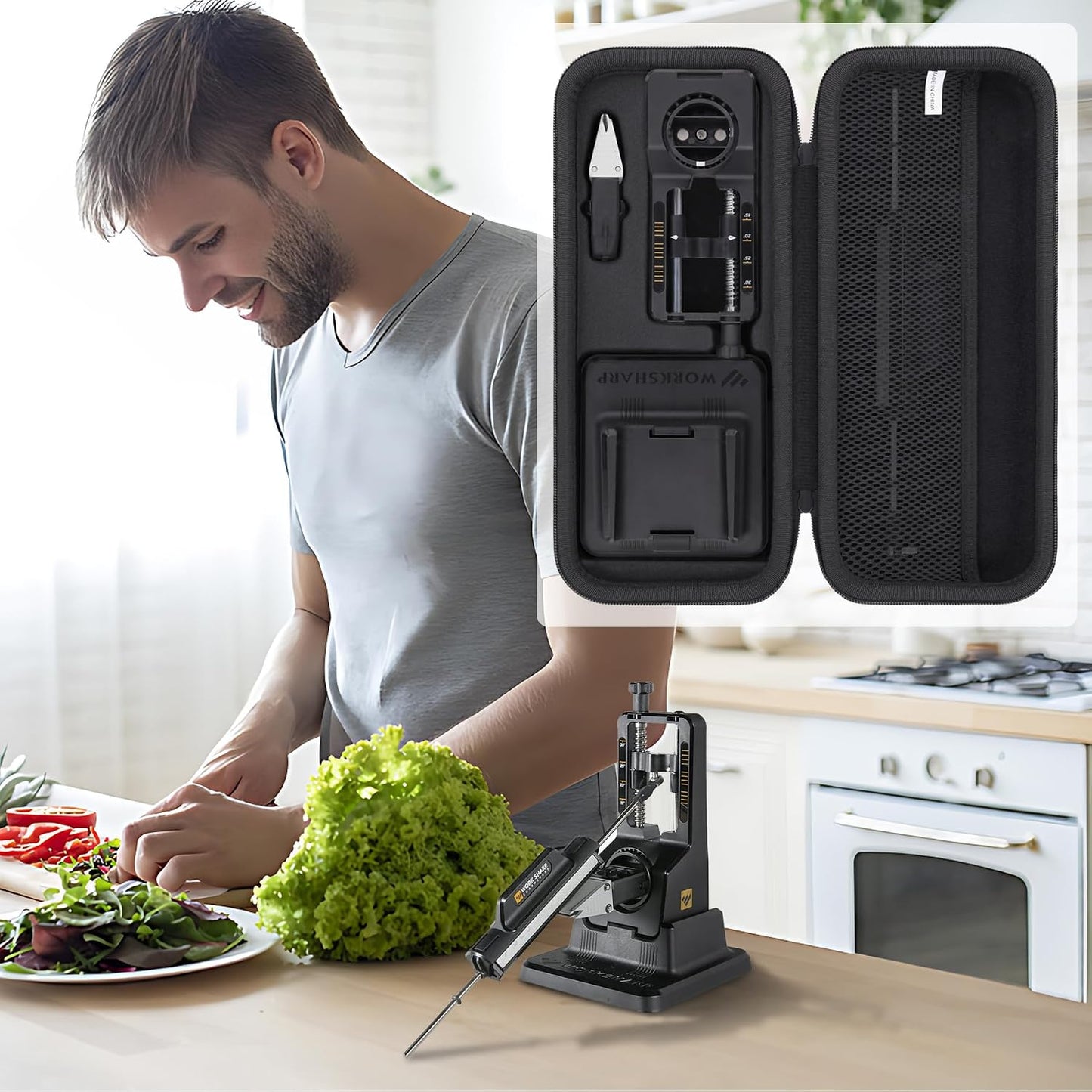 Hard Case for Work Sharp Precision Adjust Knife Sharpener Black | Hard shell construction, Mesh pocket for accessories,Smooth zipper access, Case only