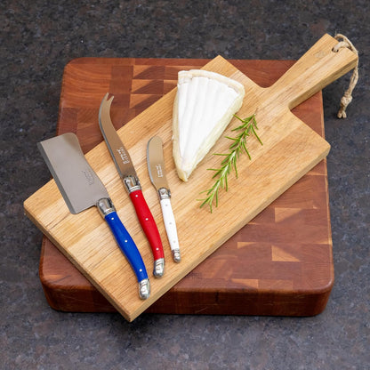Laguiole 3-Piece Cheese Knife Set, Paris-Colored Handles