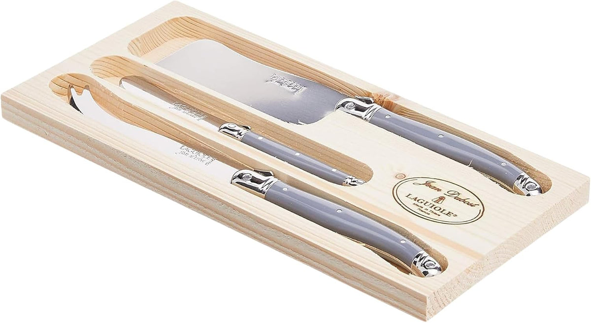 Laguiole 3-Piece Cheese Knife Set, Paris-Colored Handles