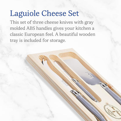 Laguiole 3-Piece Cheese Knife Set, Paris-Colored Handles