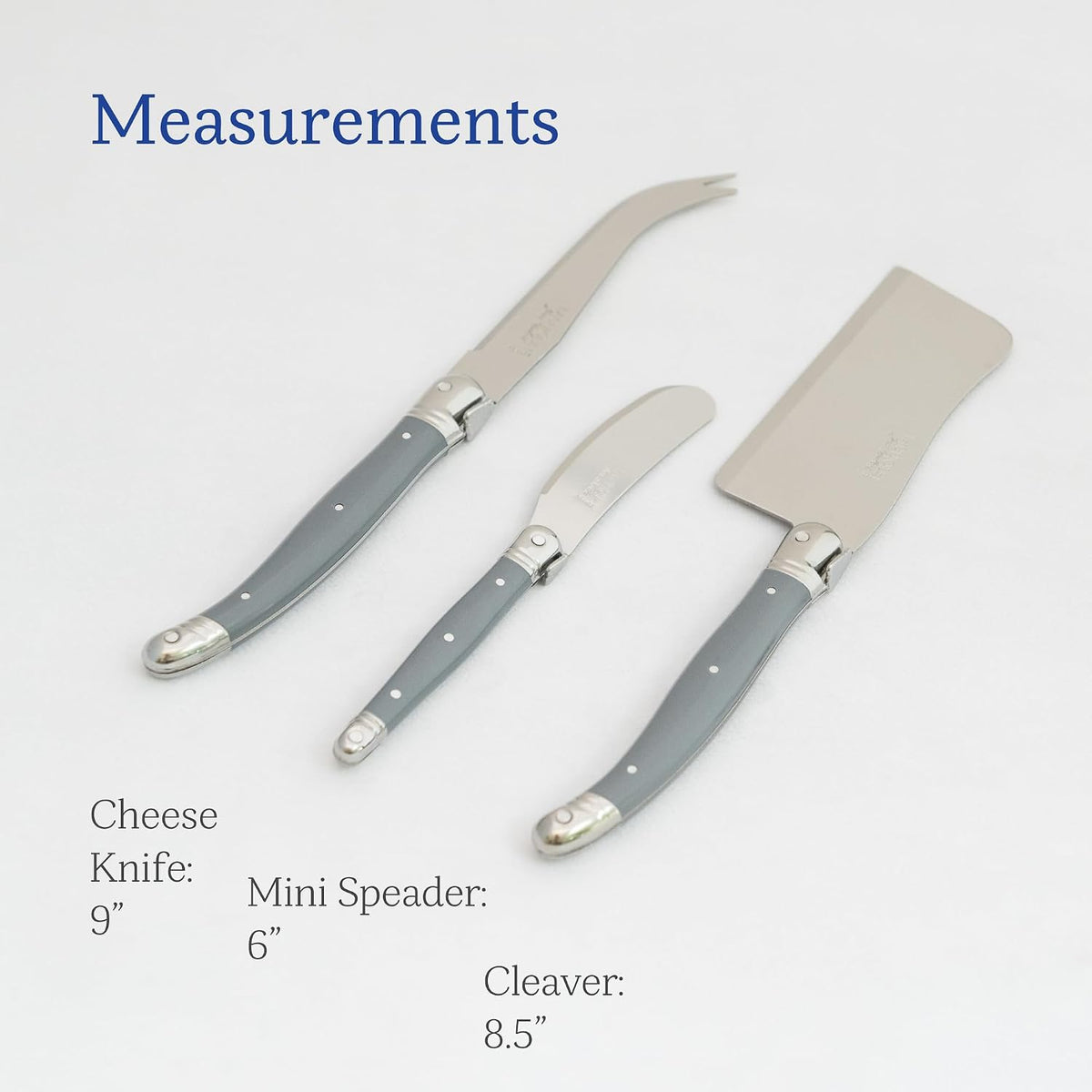 Laguiole 3-Piece Cheese Knife Set, Paris-Colored Handles