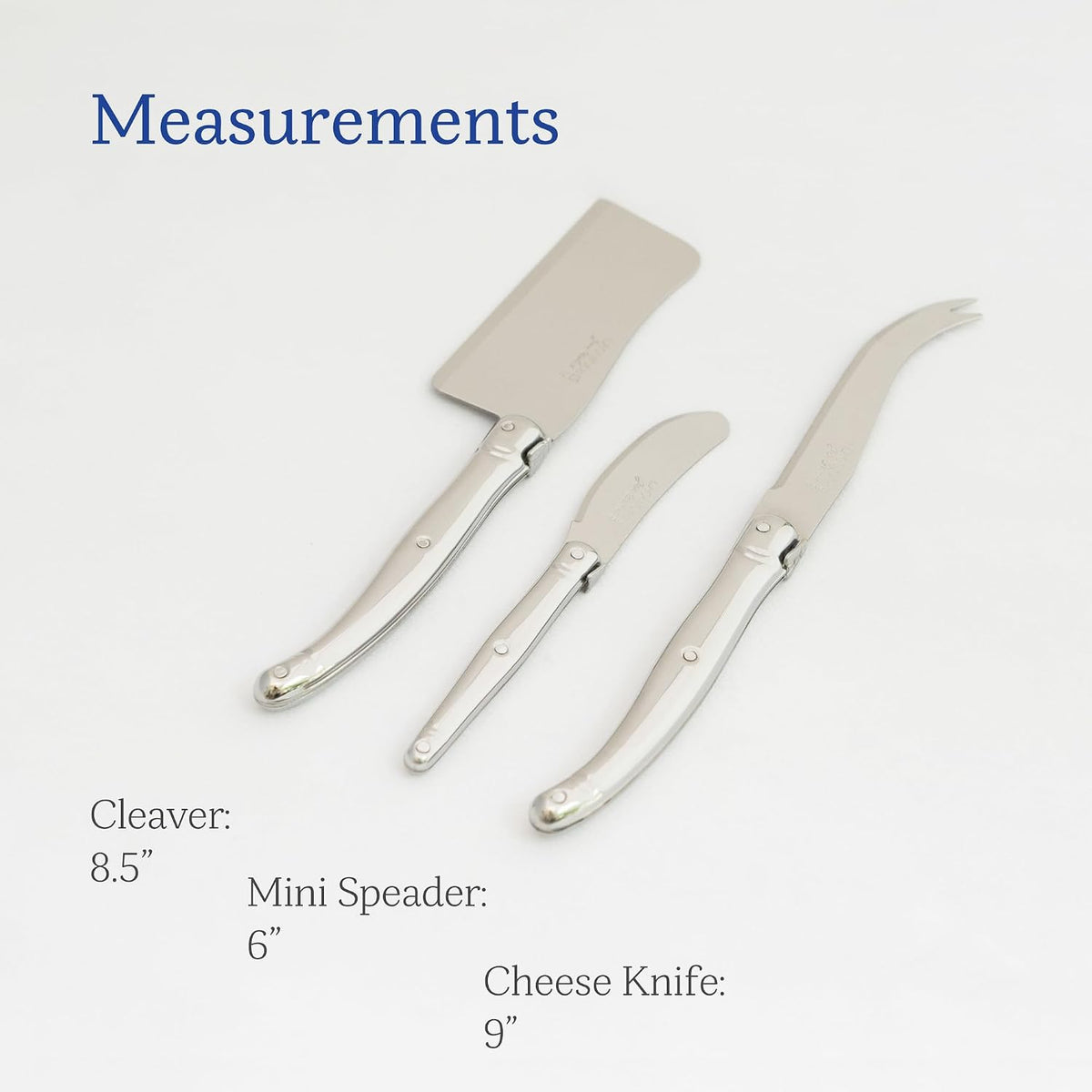 Laguiole 3-Piece Cheese Knife Set, Paris-Colored Handles