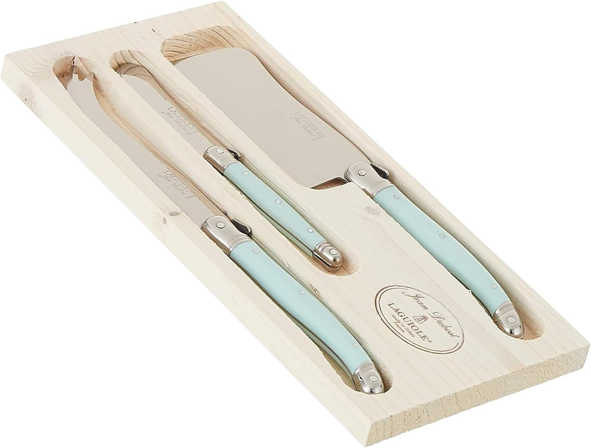 Laguiole 3-Piece Cheese Knife Set, Paris-Colored Handles