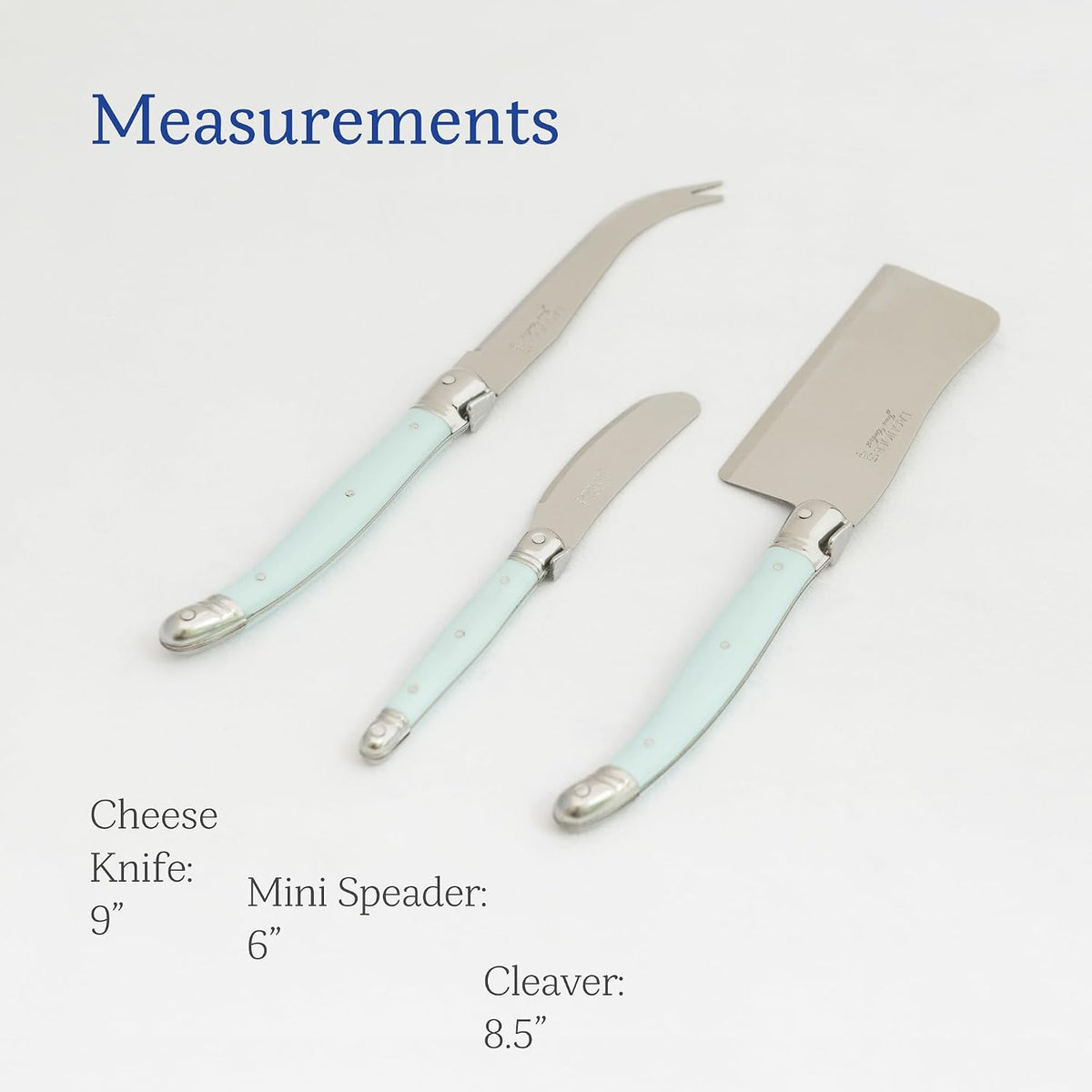 Laguiole 3-Piece Cheese Knife Set, Paris-Colored Handles