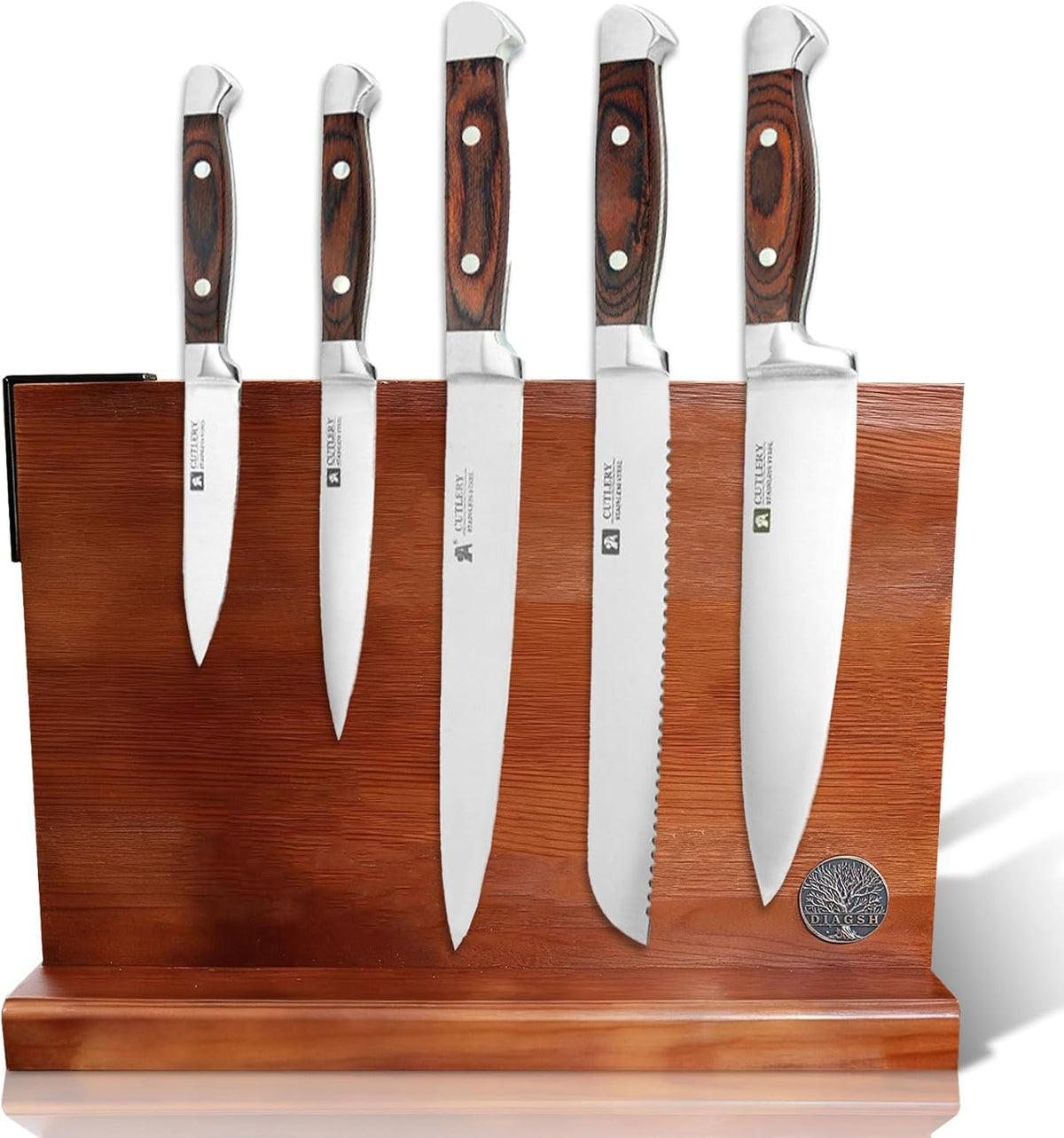 7-Piece Kitchen Knife Set with Magnetic Block - High Carbon Stainless Steel, Hand-Forged, Dishwasher Safe - Professional Knives Set with Block, Versatile Knife Sets for Kitchen