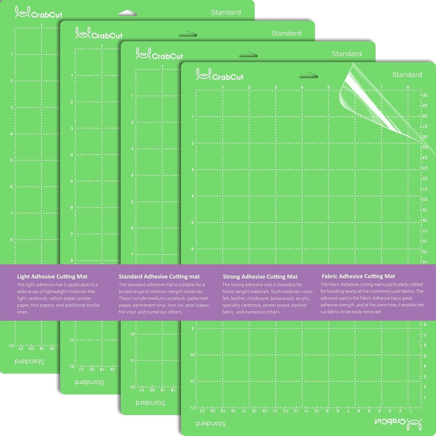 Cutting Mats for Cricut Joy Xtra: 4 Mats 8.5x12 Inch Standard Adhesive Dot Design for Eye Care Green StandardGrip Sticky Washable and Reusable Replacement Cut Mat for Cricut Joy Extra