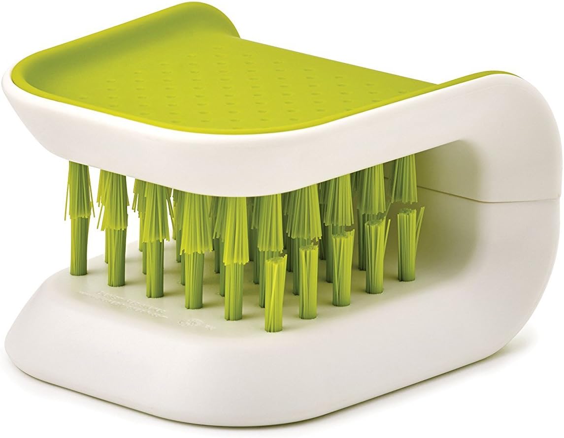 2Pcs Knife Cleaner Blade Brush Green Cutlery Cleaner Brush Bristle Scrub for Kitchen Washing Non-Slip by Lucky Shop1234 (Green, 2pcs)