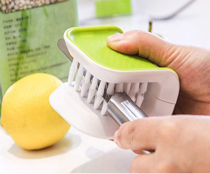 2Pcs Knife Cleaner Blade Brush Green Cutlery Cleaner Brush Bristle Scrub for Kitchen Washing Non-Slip by Lucky Shop1234 (Green, 2pcs)