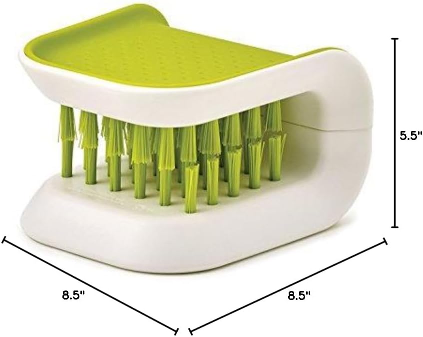 2Pcs Knife Cleaner Blade Brush Green Cutlery Cleaner Brush Bristle Scrub for Kitchen Washing Non-Slip by Lucky Shop1234 (Green, 2pcs)