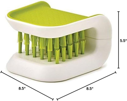 2Pcs Knife Cleaner Blade Brush Green Cutlery Cleaner Brush Bristle Scrub for Kitchen Washing Non-Slip by Lucky Shop1234 (Green, 2pcs)