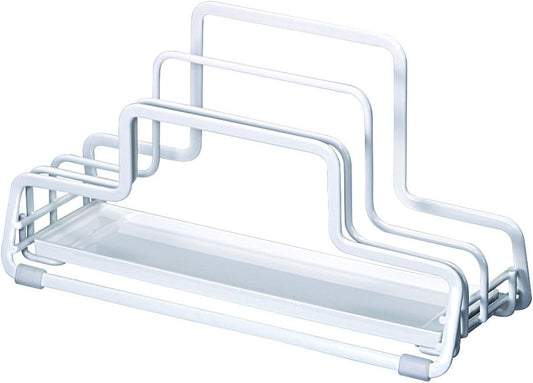 2628 N Posay W Court Cutting Board with Stand Tray, White