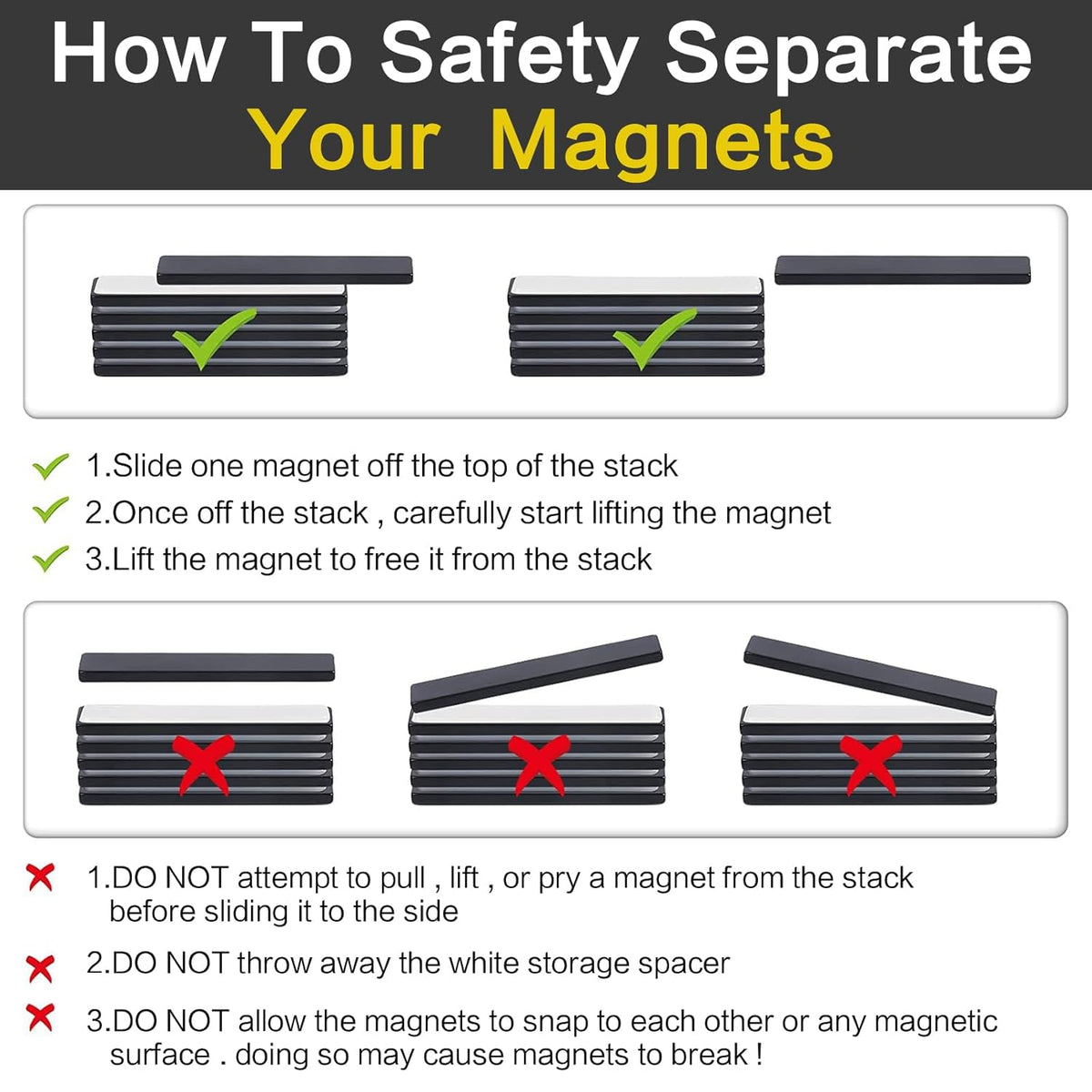 Strong Neodymium Magnets, 5 Pack-2.36x0.39x0.12In | Rare Earth Metal Bar Magnet with Adhesive Backing, Heavy Duty Magnetic Strip for Fridge, Office, Kitchen, Sliver