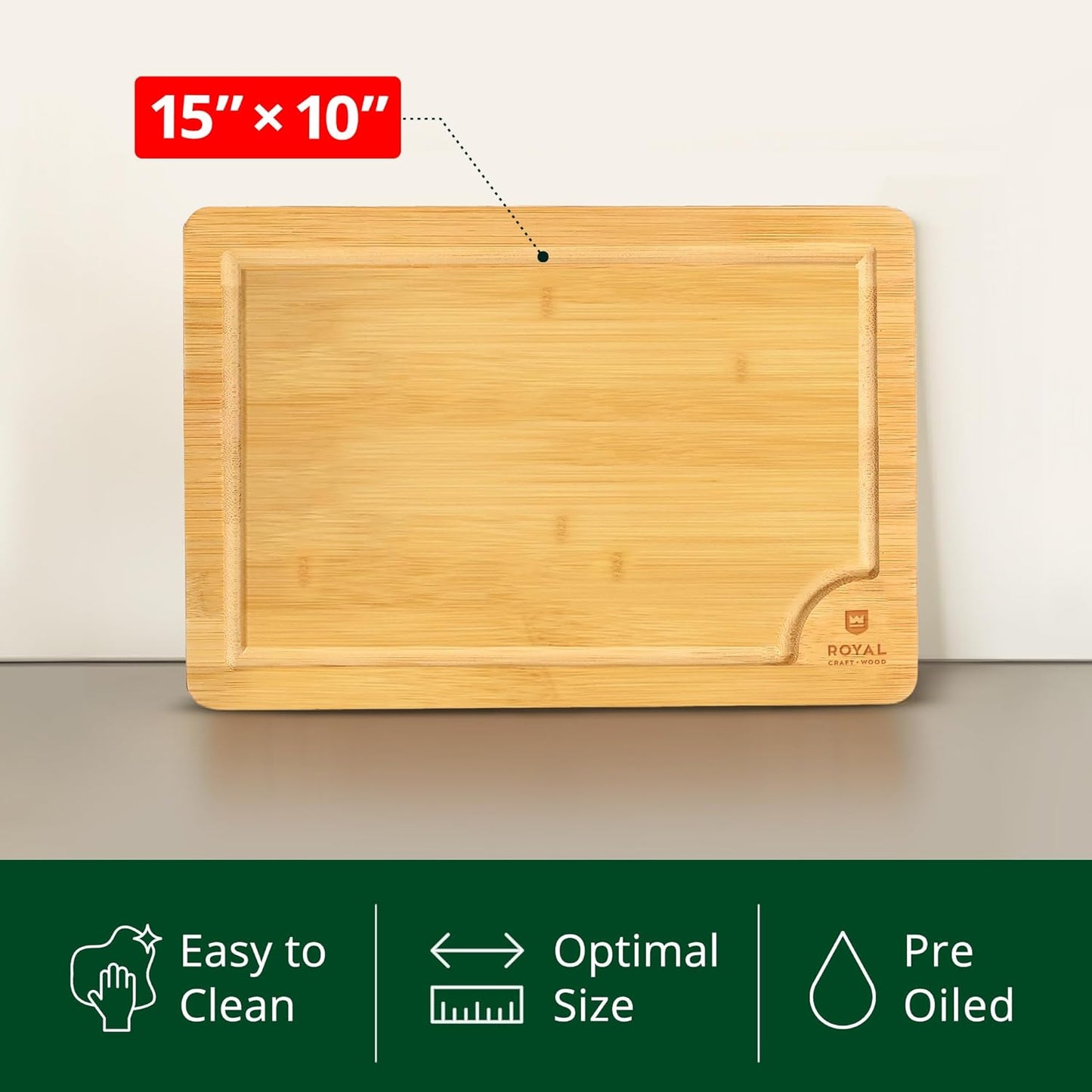 Bamboo Cutting Board with Juice Groove - Kitchen Chopping Board for Meat Cheese and Vegetables, Heavy Duty Serving Tray